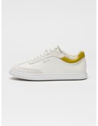 Calvin Klein Pantofi sport din piele si garnituri din piele intoarsa - Verde masliniu/Alb murdar