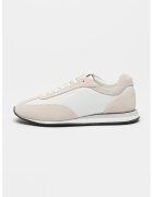 Calvin Klein Pantofi sport din piele si piele intoarsa - Alb/Crem