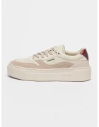 Calvin Klein Pantofi sport flatform cu garnituri de piele intoarsa - Alb/Lila pal