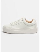 Calvin Klein Pantofi sport flatform de piele - Alb optic/Alb murdar