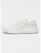 Calvin Klein Pantofi sport low-cut de piele cu aspect masiv si monograma - Alb