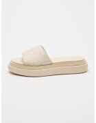 Calvin Klein Papuci cu talpa flatform si model monograma - Alb fildes