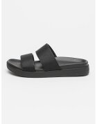 Calvin Klein Papuci din panza cu model logo - Negru