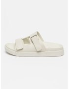 Calvin Klein Papuci din piele cu barete cu inchidere velcro - Alb