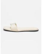 Calvin Klein Papuci din piele cu detaliu logo - Crem