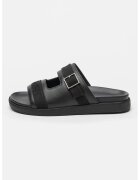 Calvin Klein Papuci din piele cu model cu catarama - Negru