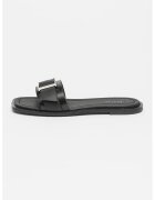 Calvin Klein Papuci din piele cu varf patrat - Negru