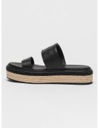 Calvin Klein Papuci din piele flatform cu model uni - Negru