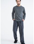 Calvin Klein Pijama relaxed fit de bumbac - Gri inchis melange