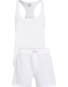 Calvin Klein Pijama scurta din bumbac - Alb murdar