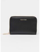 Calvin Klein Portofel de piele ecologica cu logo si fermoar - Negru