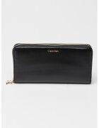 Calvin Klein Portofel dreptunghiular din piele cu logo metalic - Negru