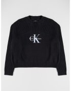 Calvin Klein Pulover cu detalii striate - Negru