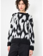 Calvin Klein Pulover din amestec de lana si lana alpaca - Alb/Negru