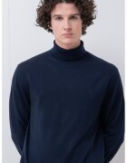 Calvin Klein Pulover din lana cu guler inalt - Bleumarin