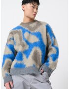 Calvin Klein Pulover lejer cu decolteu la baza gatului - Albastru royal/Maro deschis/Maro camel