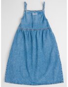 Calvin Klein Rochie evazata din denim si amestec de lyocell - Albastru deschis