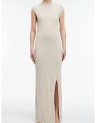 Calvin Klein Rochie fara maneci cu croiala bodycon si slit lateral - Bej deschis