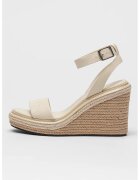 Calvin Klein Sandale din piele cu talpa wedge si catarama - Alb murdar