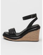 Calvin Klein Sandale din piele cu talpa wedge si catarama - Negru