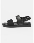 Calvin Klein Sandale din piele si material textil cu catarama - Negru