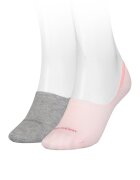 Calvin Klein Set de sosete foarte scurte - 2 perechi - Gri melange/Roz pal