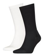 Calvin Klein Set de sosete lungi - 2 perechi - Negru/Alb optic