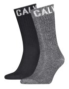 Calvin Klein Set de sosete lungi - 2 perechi - Negru/Gri inchis