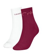 Calvin Klein Set de sosete lungi cu imprimeu logo - 2 perechi - Visiniu/Alb optic