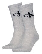 Calvin Klein Set de sosete lungi cu logo - 2 perechi - Gri deschis melange