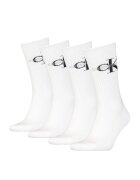 Calvin Klein Set de sosete lungi cu logo - 4 perechi - Negru/Alb optic