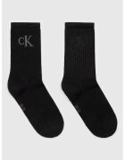 Calvin Klein Set de sosete lungi cu model monograma -2 perechi - Negru