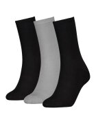 Calvin Klein Set de sosete lungi cu model uni - 3 perechi - Negru/Gri deschis