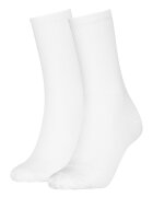Calvin Klein Set de sosete lungi cu striatii - 2 perechi - Alb