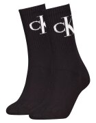 Calvin Klein Set de sosete lungi cu striatii - 2 perechi - Negru/Alb optic