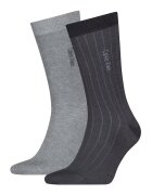 Calvin Klein Set de sosete lungi din amestec de bumbac - 2 perechi - Negru stins/Gri inchis