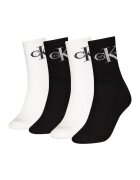 Calvin Klein Set de sosete lungi din amestec de bumbac - 4 perechi - Negru/Alb murdar