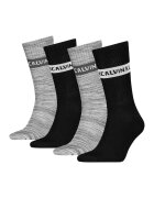 Calvin Klein Set de sosete lungi din amestec de bumbac - 4 perechi - Negru/Gri deschis melange