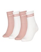 Calvin Klein Set de sosete lungi din amestec de bumbac cu logo - 4 perechi - Alb murdar/Roz prafuit