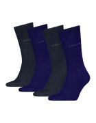 Calvin Klein Set de sosete lungi din amestec de bumbac cu logo - 4 perechi - Gri inchis/Bleumarin