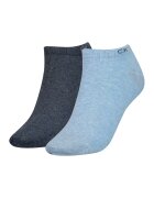 Calvin Klein Set de sosete pana la glezna - 2 perechi - Albastru deschis/Bleumarin