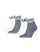 Calvin Klein Set de sosete pana la glezna - 4 perechi - Alb/Albastru inchis/Gri inchis