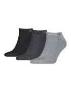 Calvin Klein Set de sosete pana la glezna cu model uni - 3 perechi - Negru/Gri inchis melange/Gri deschis melange