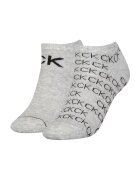 Calvin Klein Set de sosete scurte cu logo - 2 perechi - Gri melange