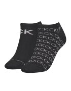 Calvin Klein Set de sosete scurte cu logo - 2 perechi - Negru