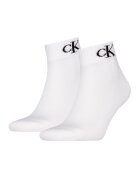 Calvin Klein Set de sosete scurte cu logo - 2 perechi - Negru stins/Alb murdar
