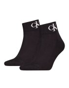 Calvin Klein Set de sosete scurte cu logo - 2 perechi - Negru stins/Alb optic