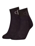 Calvin Klein Set de sosete scurte cu model logo - 2 perechi - Negru stins