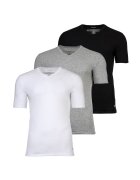 Calvin Klein Set de tricouri de casa cu decolteu in V Icon - 3 piese - Alb/Negru/Gri