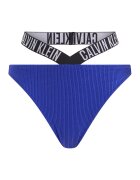 Calvin Klein Slip cu striatii si banda logo - Alb/Negru/Albastru royal